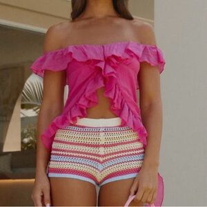 Peppermayo Exclusive - Dylan Off Shoulder Top - Fuchsia